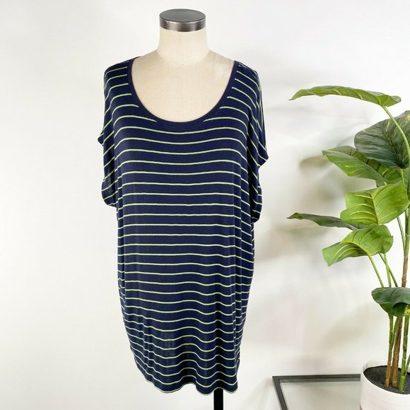 CAbi Navy and White Striped Short Sleeve Tee - Picture 2 of 7